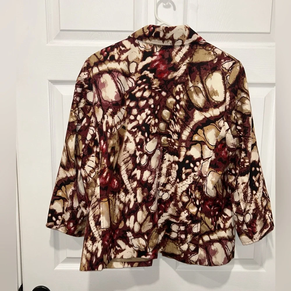 Alfred Dunner‎ Women's Multicolor Size 14 Vintage Knit Jacket with Pockets
